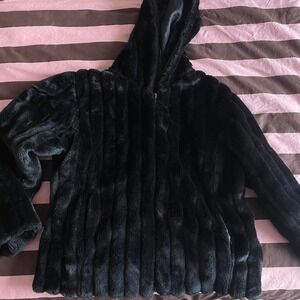 faux fur zip up jacket